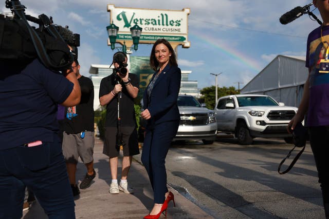<p>Florida state Democratic Party chairperson Nikki Fried is seen during her 2022 bid for governor</p>