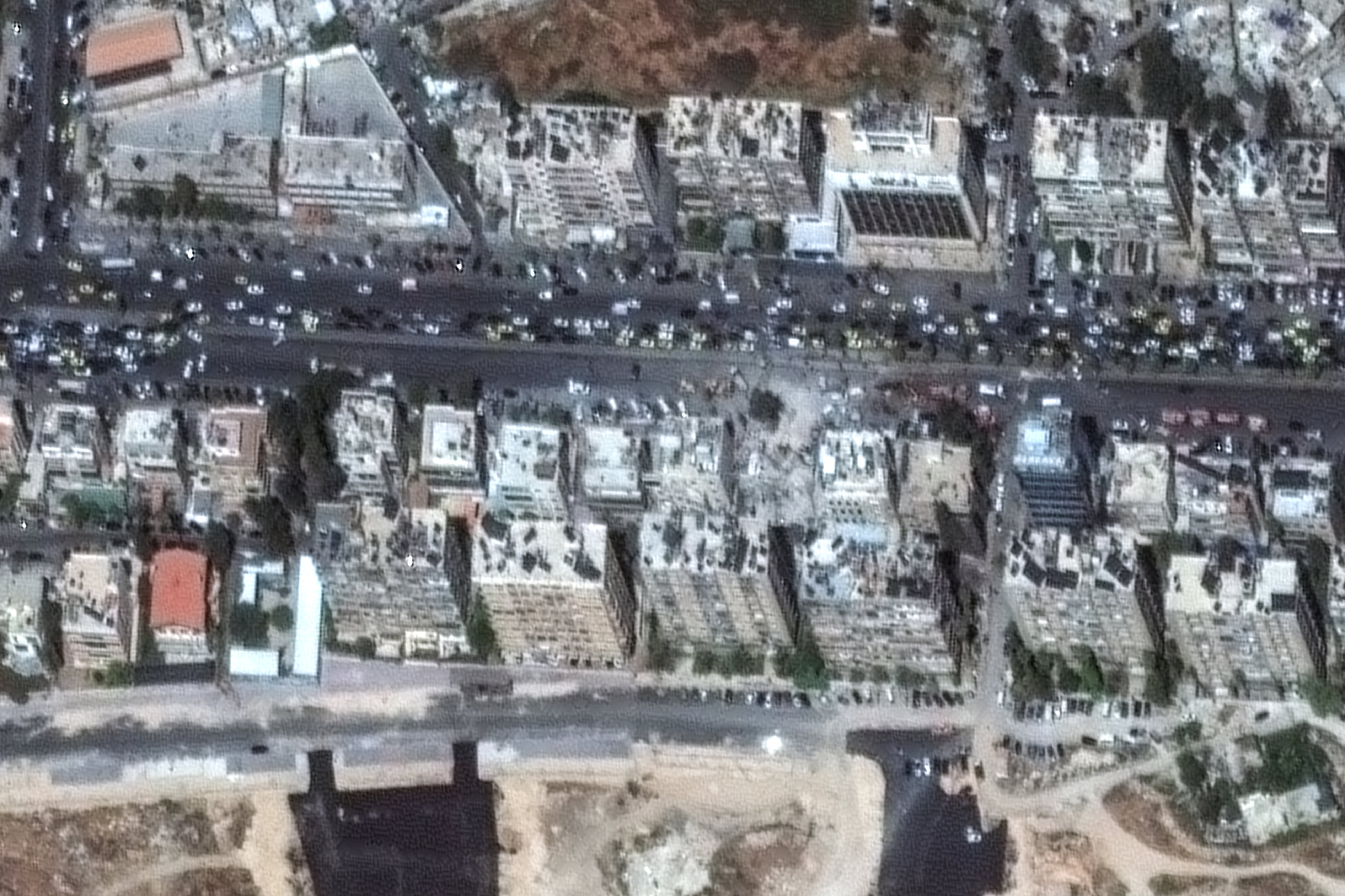 A satellite image shows the Iranian embassy and consulate in Damascus following a suspected Israeli strike earlier this month