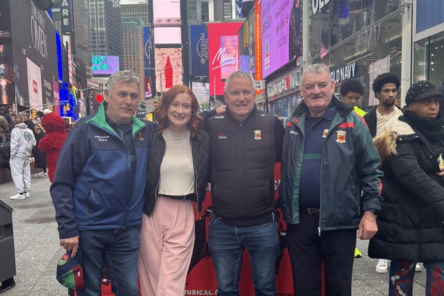 Christina Boniello met three Irishmen in Times Square, New York and they reunited in the same spot five years later (Rose Boniello)