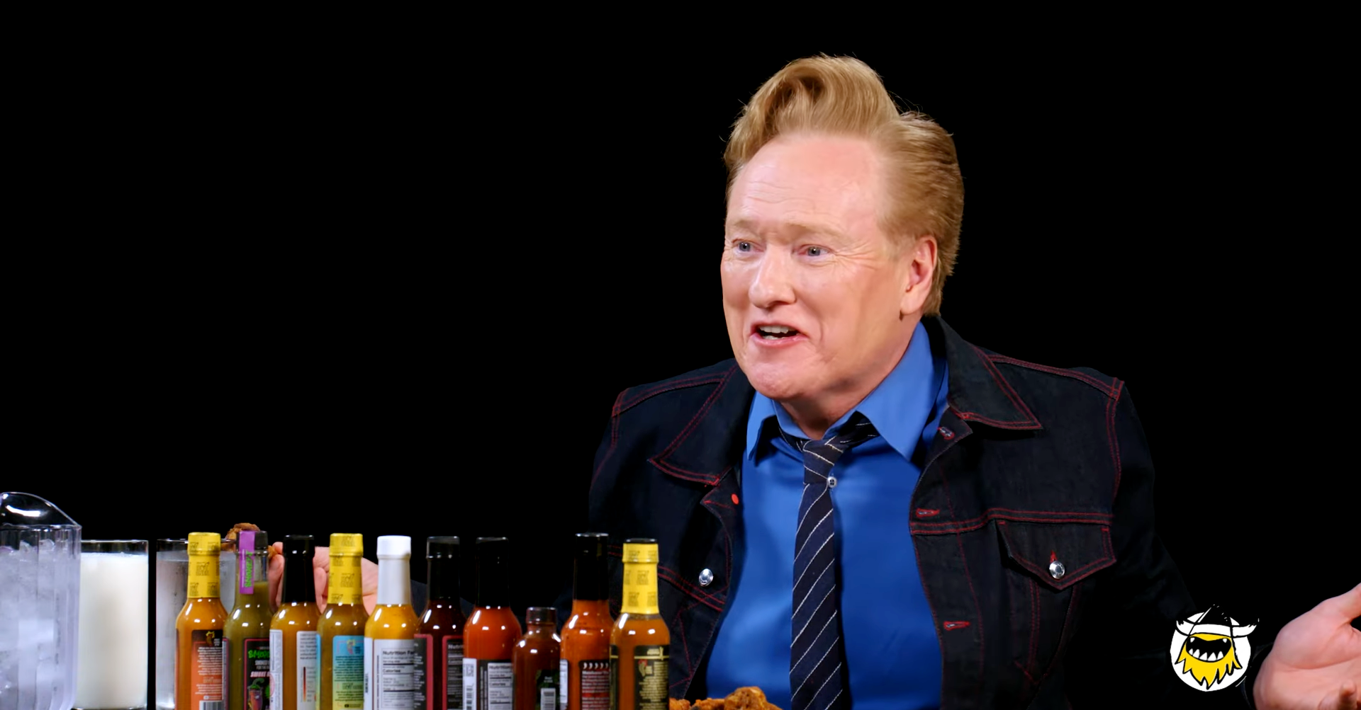 <p>Conan O’Brien on ‘Hot Ones’</p>