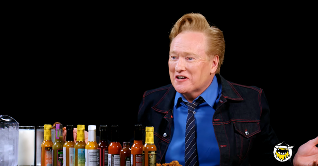 <p>Conan O’Brien on ‘Hot Ones’</p>