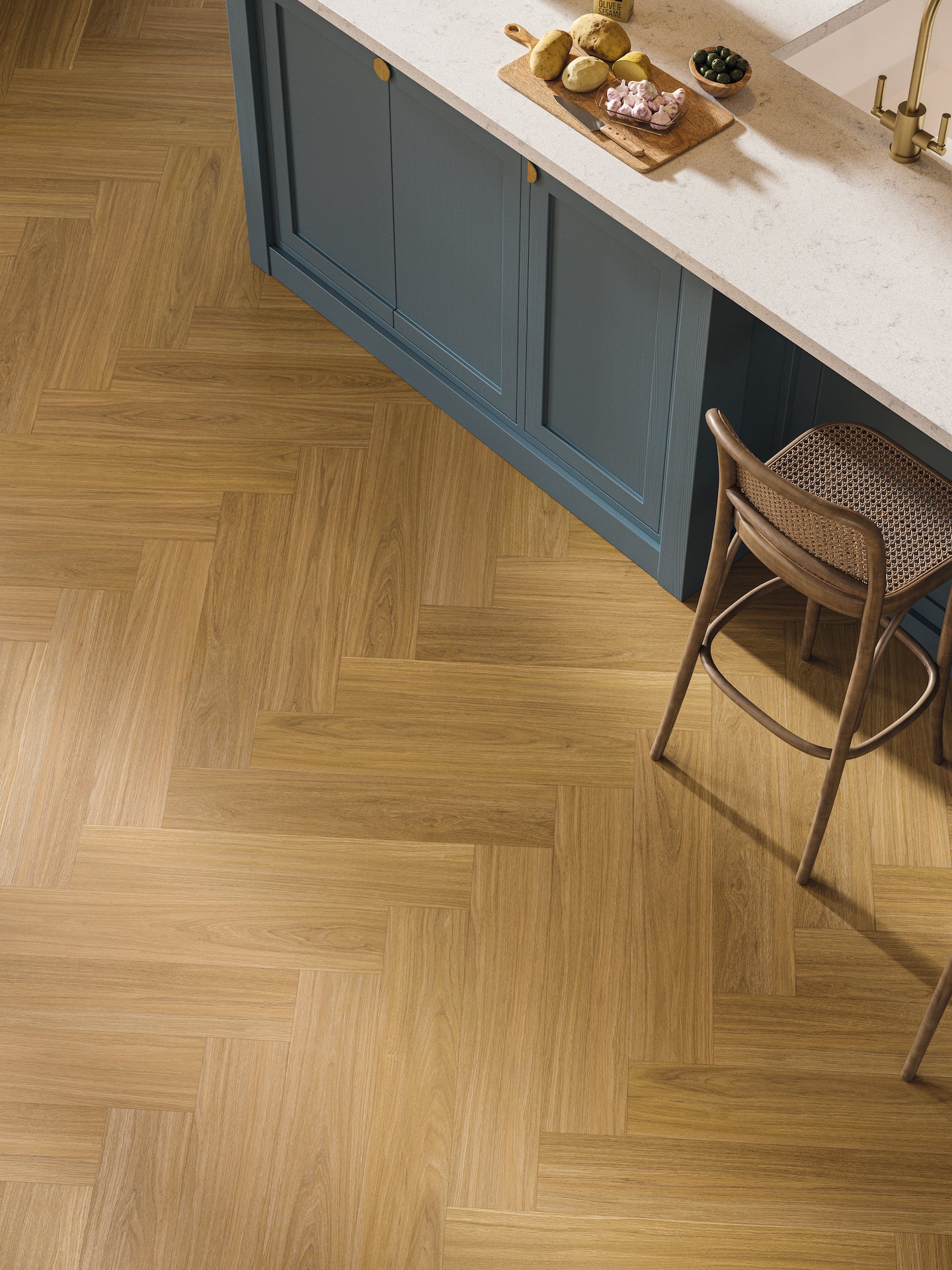 Pale, organic wood tones and narrow planks will visually expand your floor space