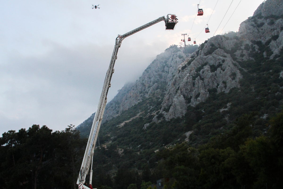 Cable car accident in Turkey sends 1 passenger to his death and injures 7, with scores stranded