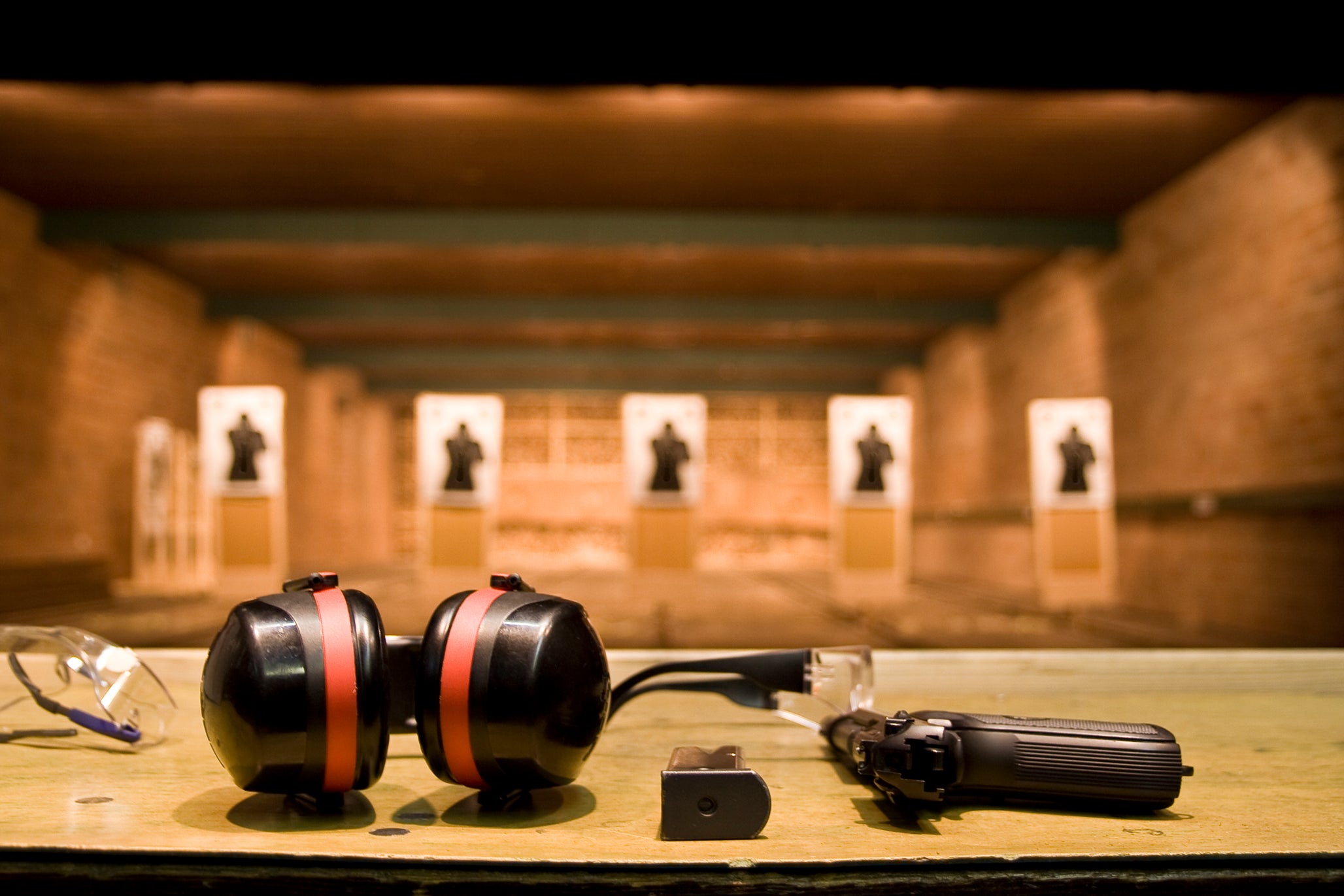 Stock image of shooting equipment ready to use