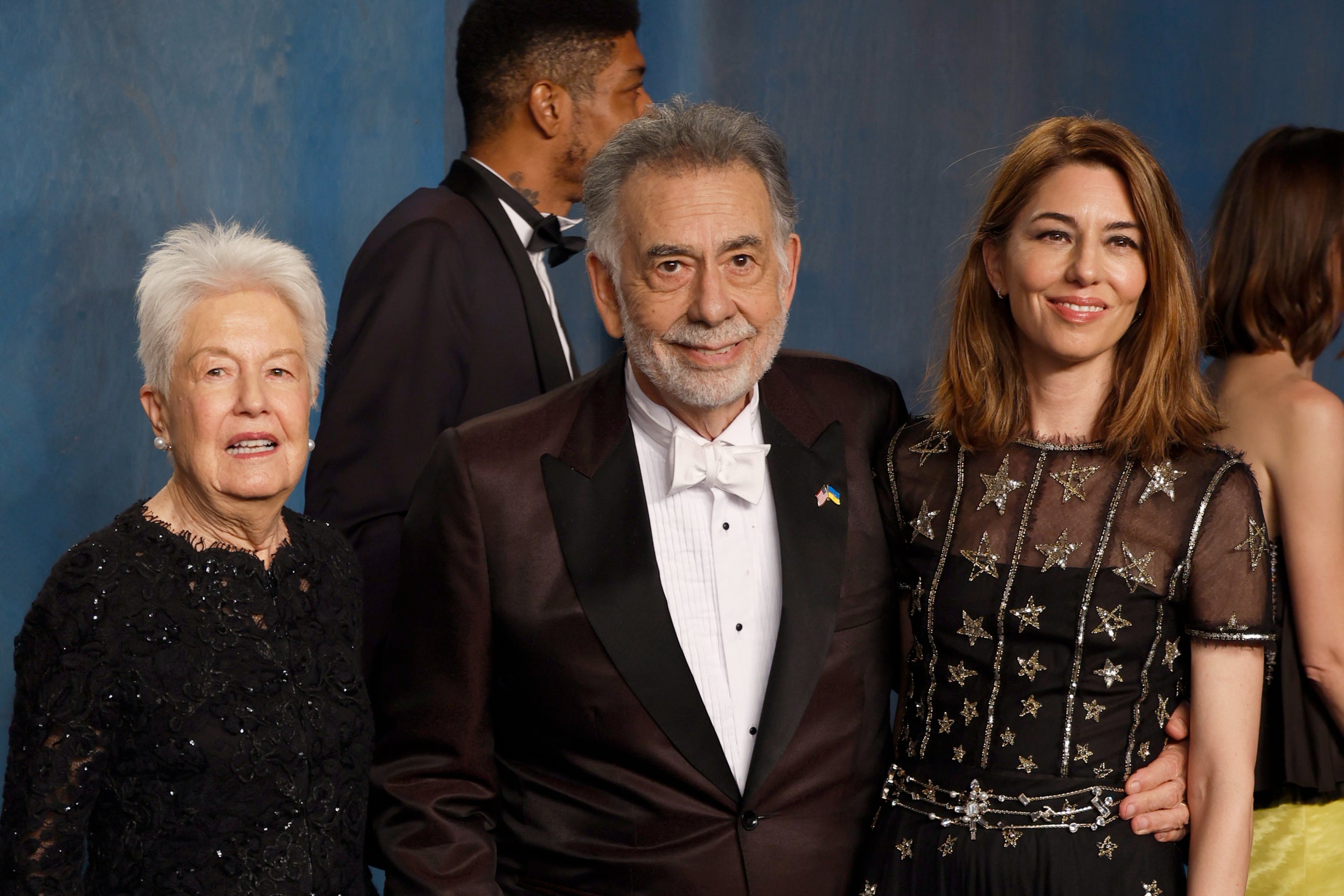 Eleanor Coppola, Francis Ford Coppola and Sofia Coppola pictured in 2022