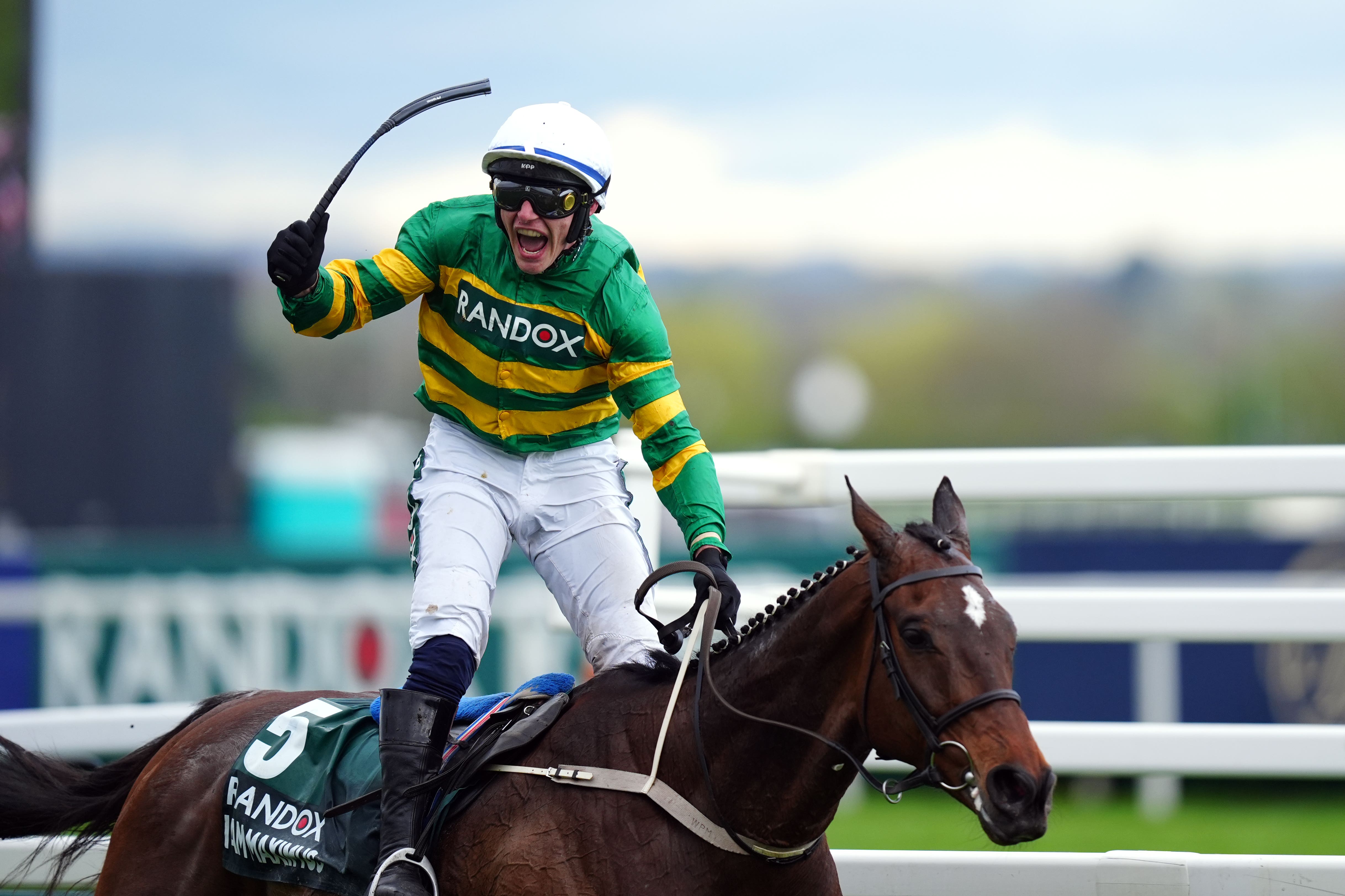 Paul Townend celebrates winning the Randox Grand National aboard I Am Maximus