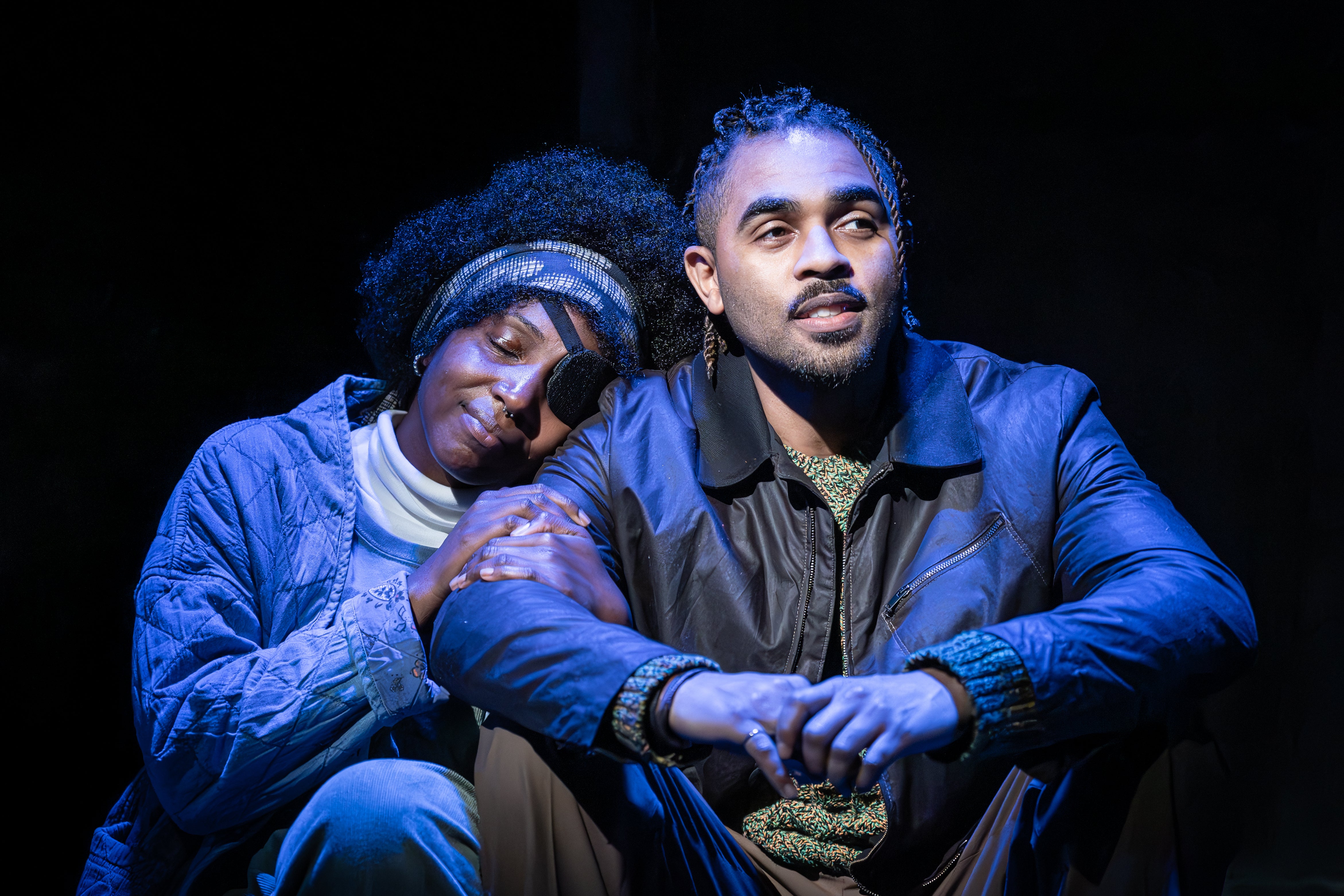 Tamara Lawrance and Anthony Welsh in ‘The Comeuppance’, Almeida Theatre