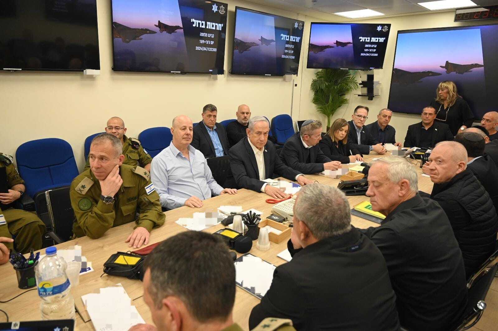 Benjamin Netanyahu’s war room after Iran launched drone strikes on Israel