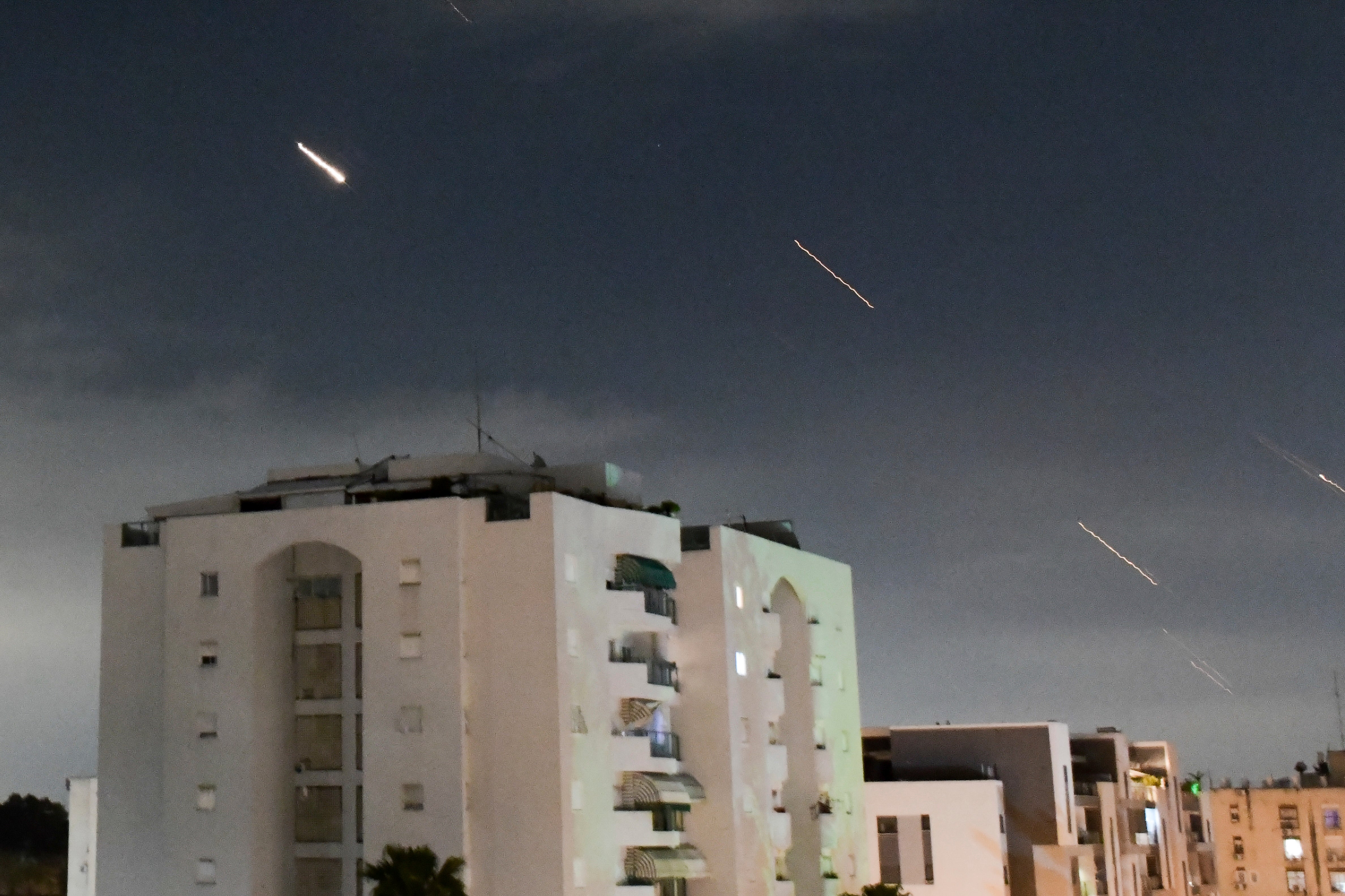 The Iron Dome defence system targets drones in central Israel