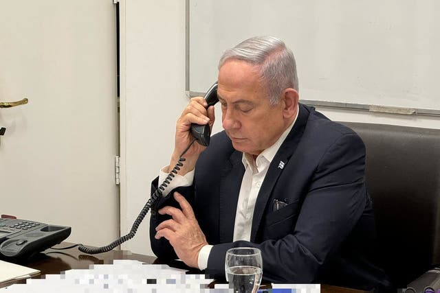 <p>Prime minister Benjamin Netanyahu after the Iranian missile attacks on Israel </p>