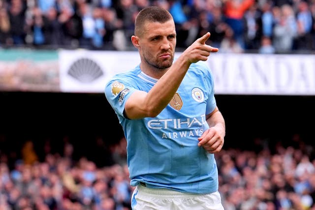 Manchester City’s Mateo Kovacic expects nerves to be tested in the title run-in (Martin Rickett/PA)