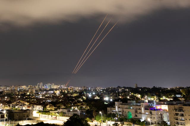 An anti-missile system operates in Israel during Iran’s attack