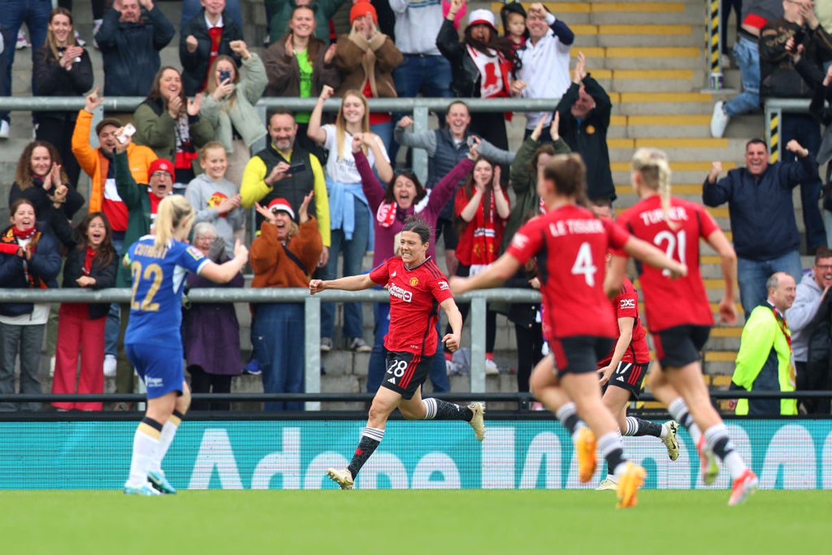 Man Utd beat holders Chelsea for first time to reach Women’s FA Cup final