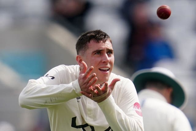 Dan Lawrence took three wickets with his ever-improving off-spin (Adam Davy/PA)