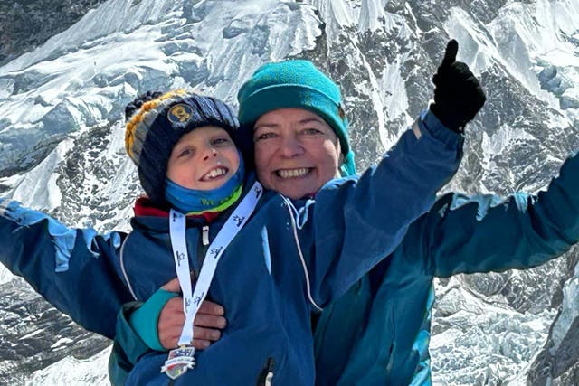 Frankie McMillan completed his climb on April 9 (Basia McMillan/PA)