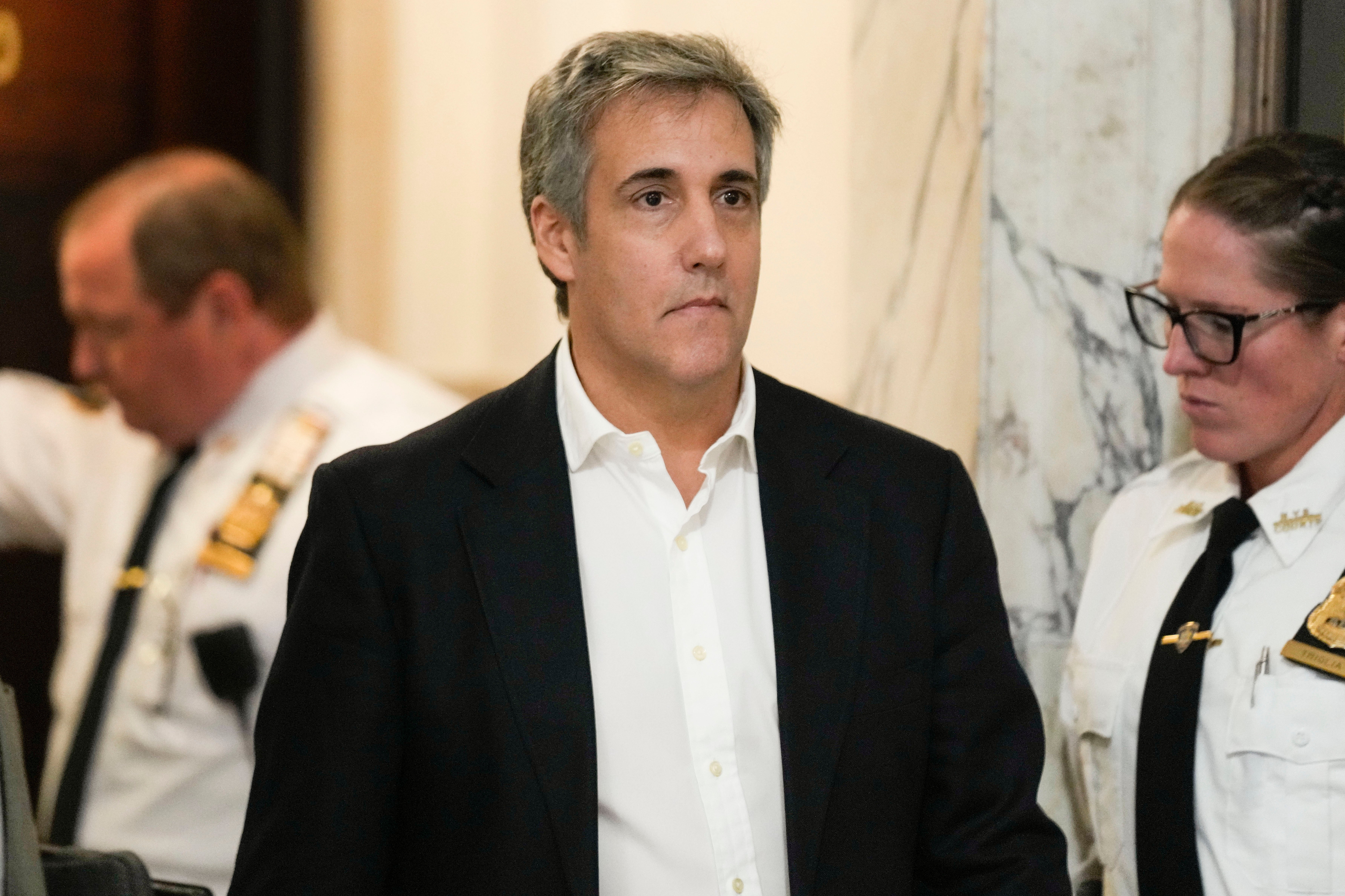 Michael Cohen enters New York Supreme Court on 25 October 2023 in New York