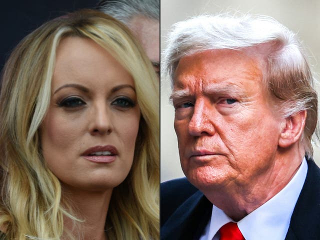 <p>Stormy Daniels and Donald Trump </p>