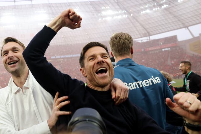 <p>Xabi Alonso guided Bayer Leverkusen to a first German league title </p>