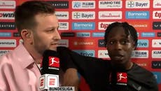 Bayer Leverkusen star gatecrashes live TV interview to ‘hide’ after historic title win