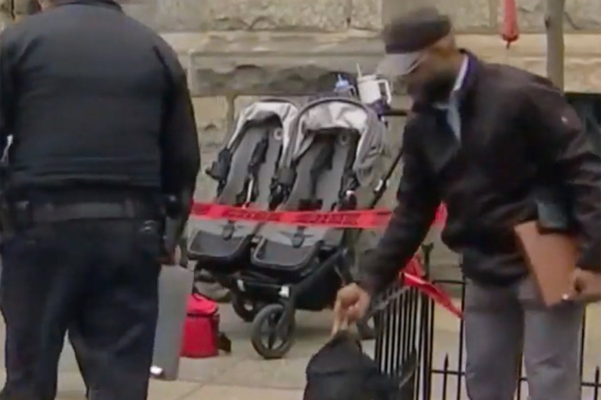 Police cordoned off the stroller at the scene of the attack