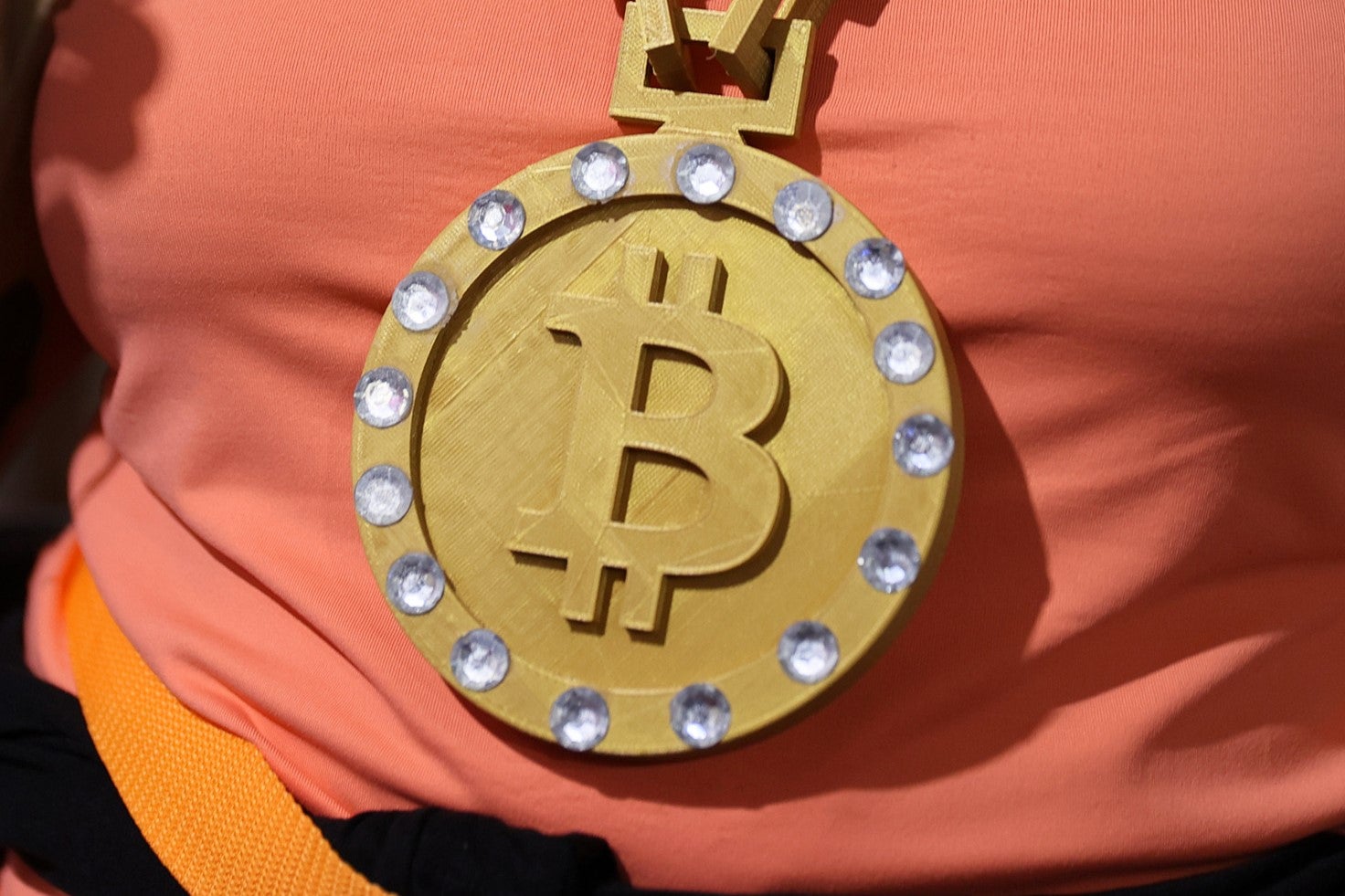An attendee at the Bitcoin 2021 Convention in Miami, Florida on 4 June, 2021