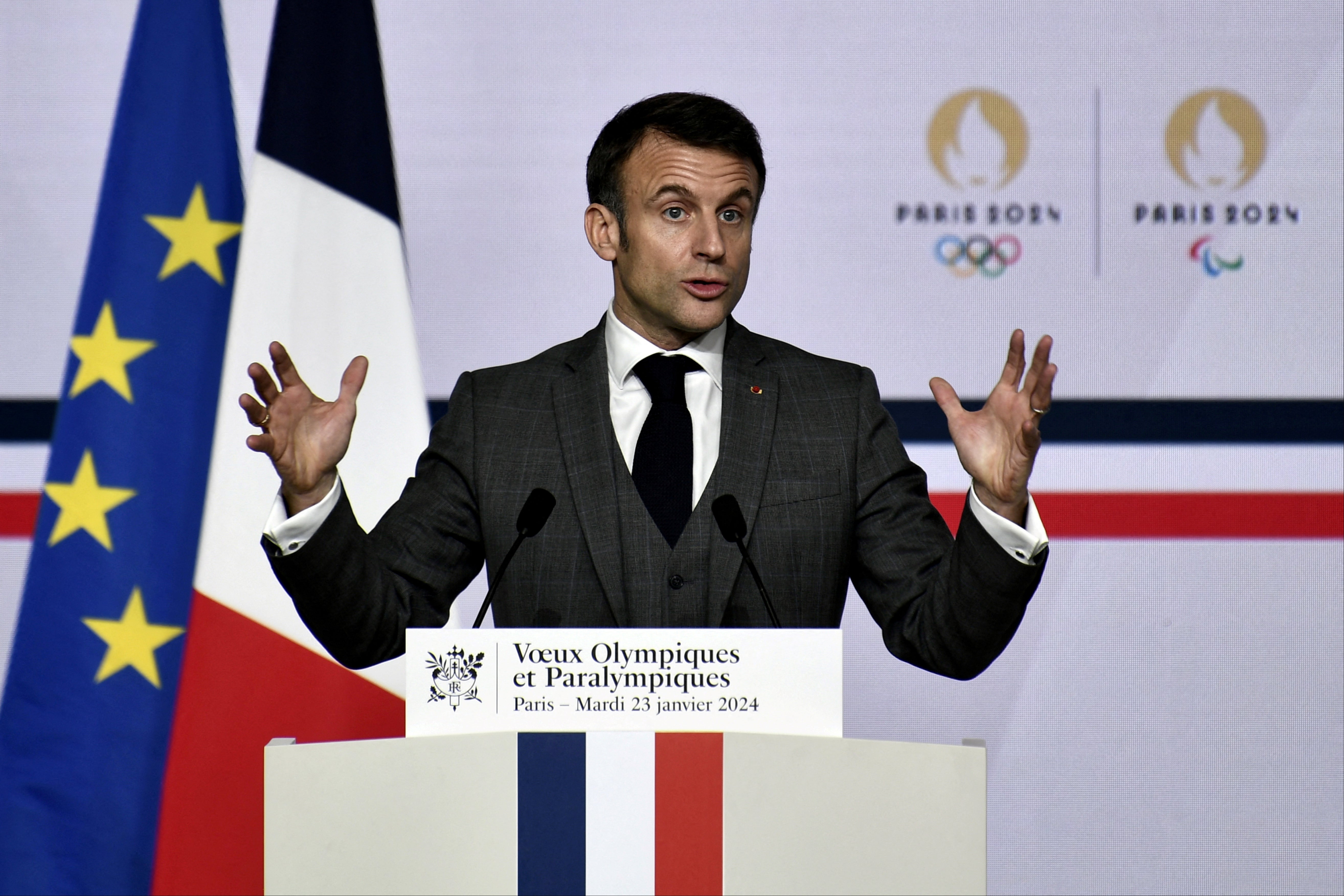 Emmanuel Macron says law-enforcement agencies will be mobilised at an exceptional level