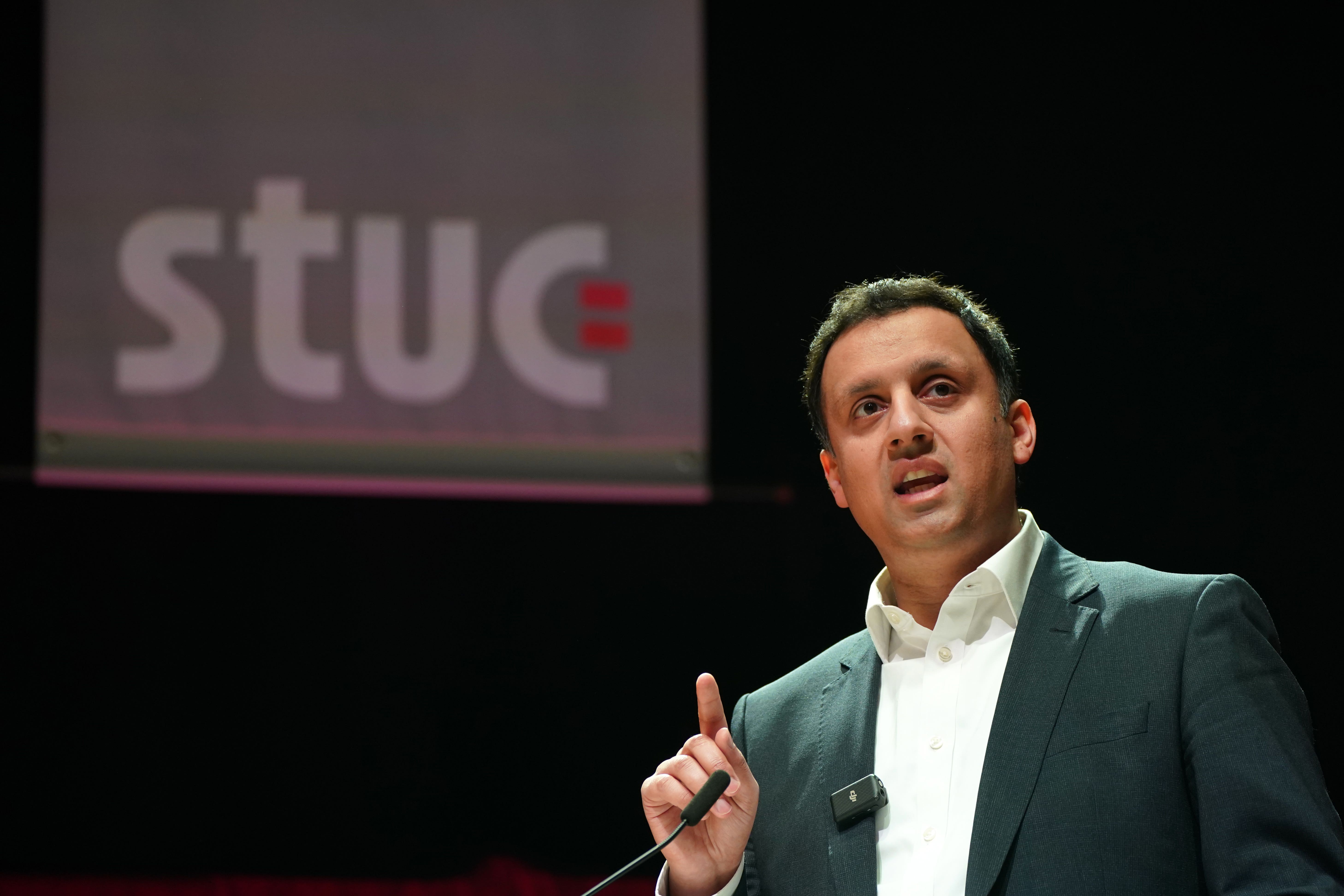 Scottish Labour leader Anas Sarwar speaking at the Scottish Trades Union Congress in Dundee (Andrew Milligan/PA)