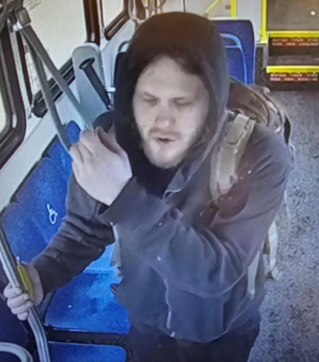Maxwell Anderson, pictured here in surveillance footage taken from a bus, murdered Sade Robinson before dismembering her body and setting fire to her car and fleeing the area on a bus, police say