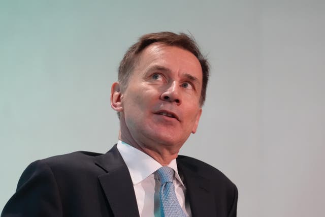 Chancellor of the Exchequer Jeremy Hunt (Maja Smiejkowska/PA)