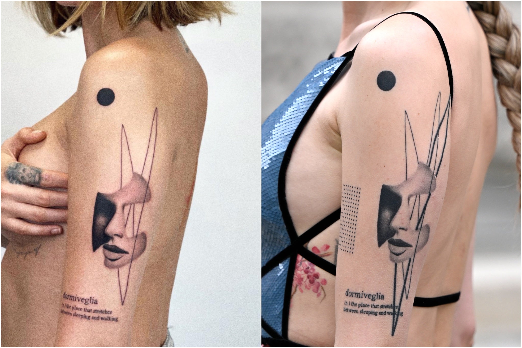Delevingne’s tattoo before and after the correction