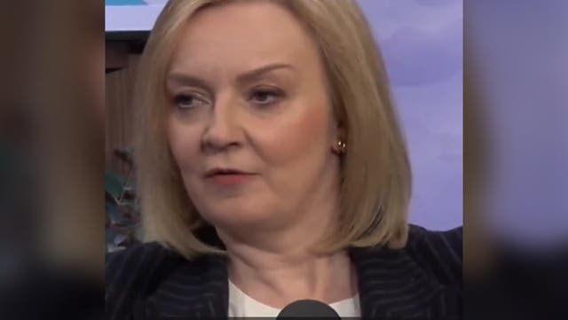 <p>‘Pathetic point scoring’: Liz Truss squirms when questioned on lettuce lasting longer than her.</p>
