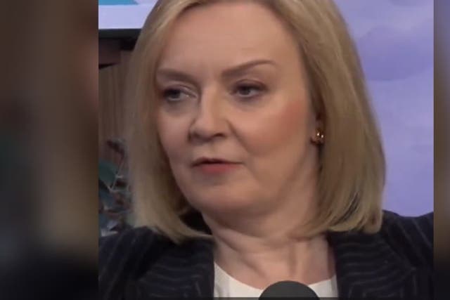 <p>‘Pathetic point scoring’: Liz Truss squirms when questioned on lettuce lasting longer than her.</p>