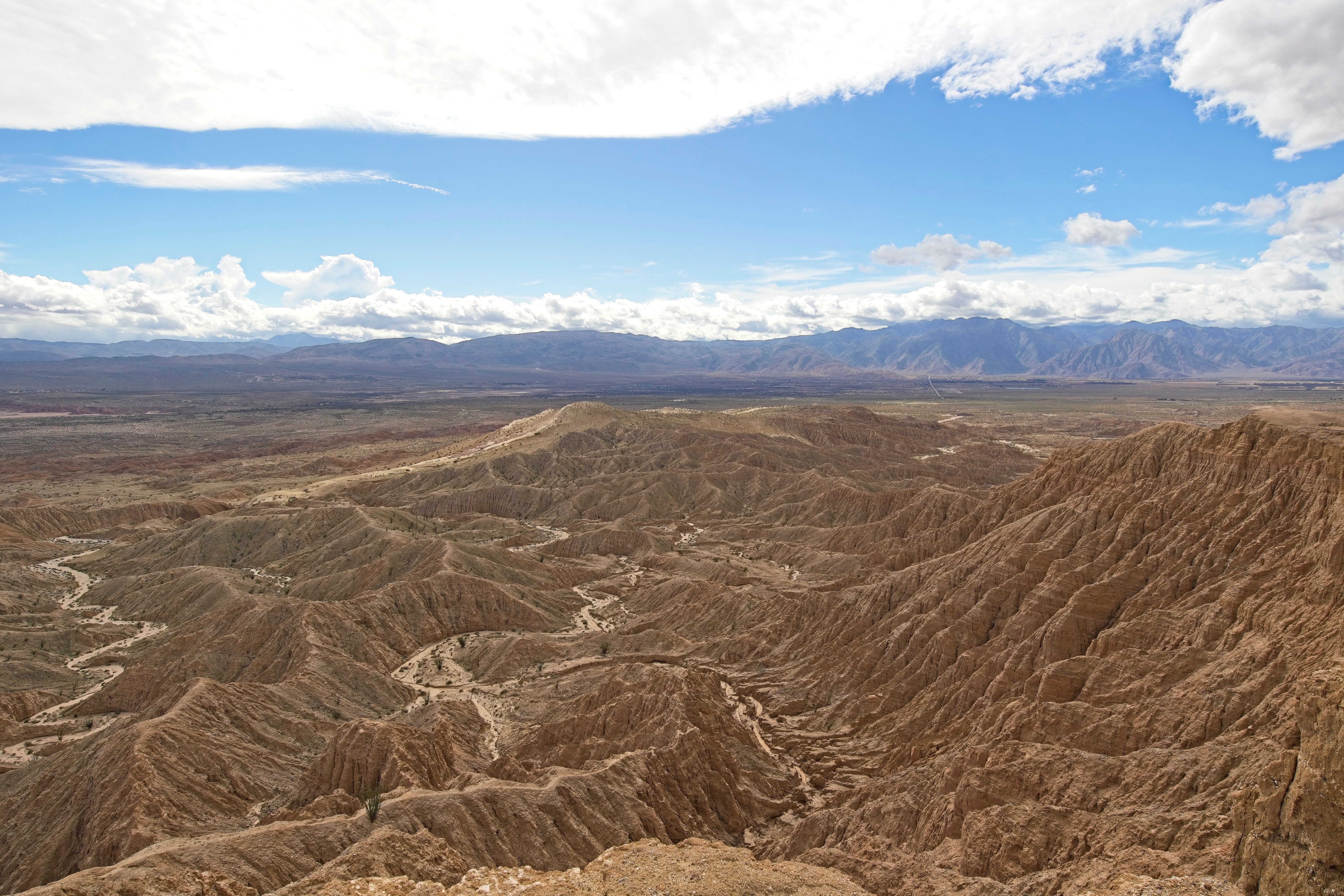 View over the badlands in California’s Anza-Borrego Desert Park