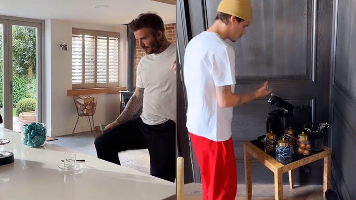 <p>Cruz Beckham tries to follow in father David’s footsteps with impressive football skills.</p>