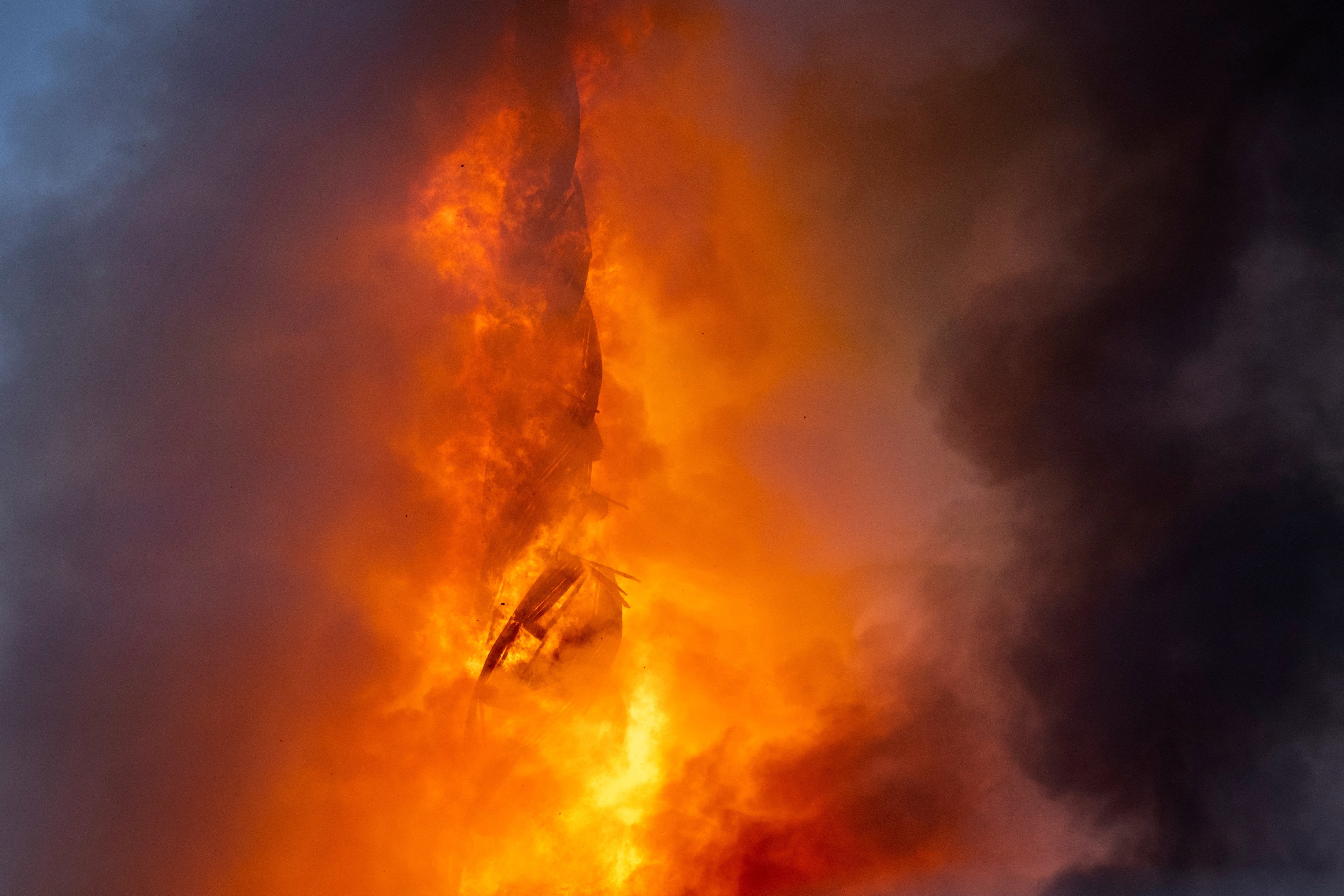 Fire at the old stock exchange, Boersen, in Copenhagen