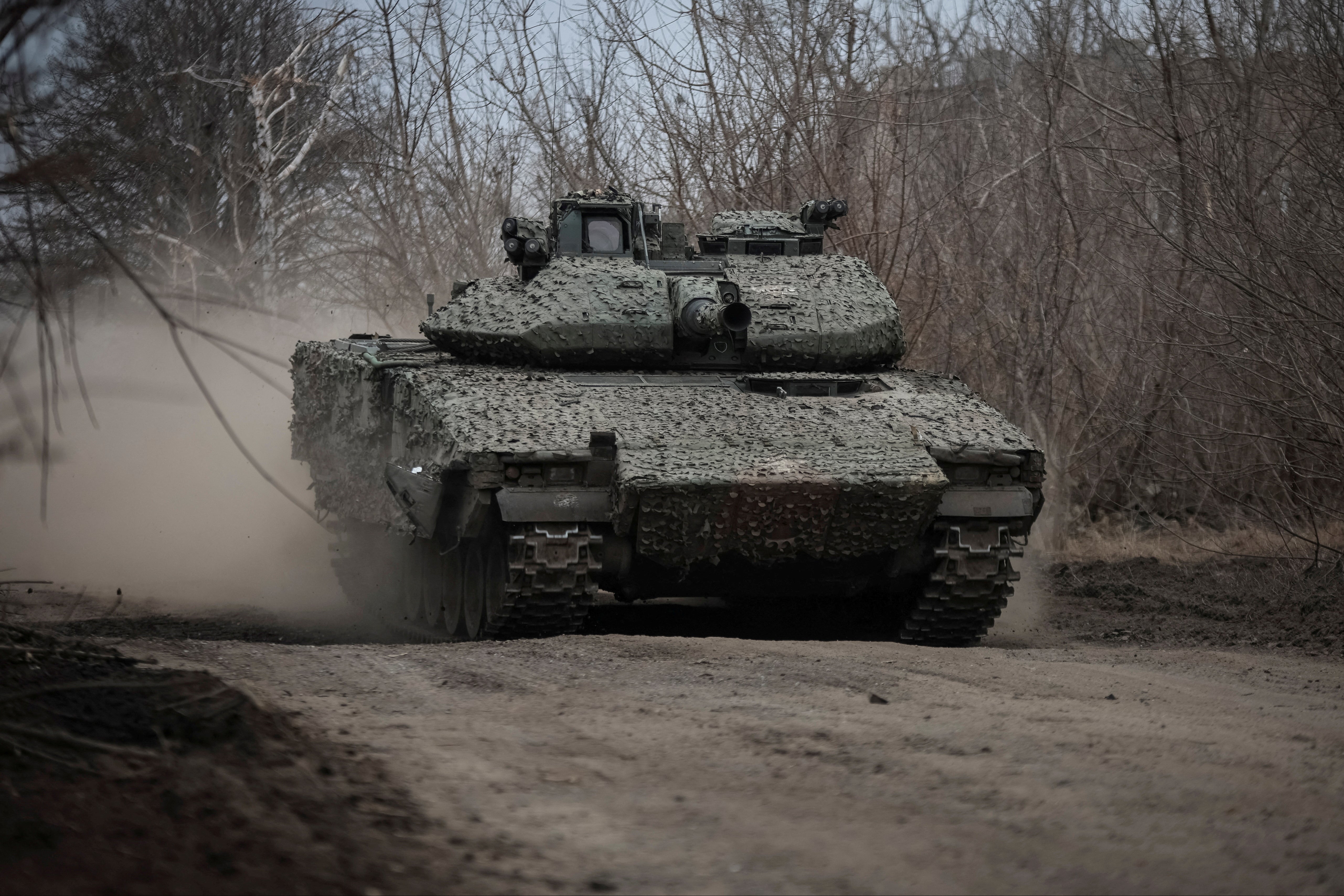 A Ukrainian CV-90 armoured vehicle pictured in March near the frontline town of Chasiv Yar