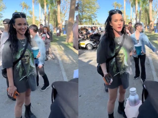 <p>Katy Perry rocked a shirt emblazoned with her husband Orlando Bloom’s character Legolas </p>