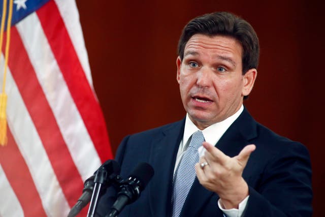 <p>Florida Governor Ron DeSantis speaks on 7 March 2023, at the state Capitol in Tallahassee, Florida. On Wednesday, the governor signed a bill requiring communism be taught to grade school students starting in the 2026-2027 school year</p>