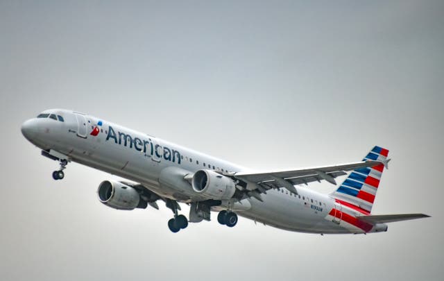<p>American Airlines Airbus A320 aircraft taking off from the Phoenix Sky Harbor International Airport, Arizona</p>