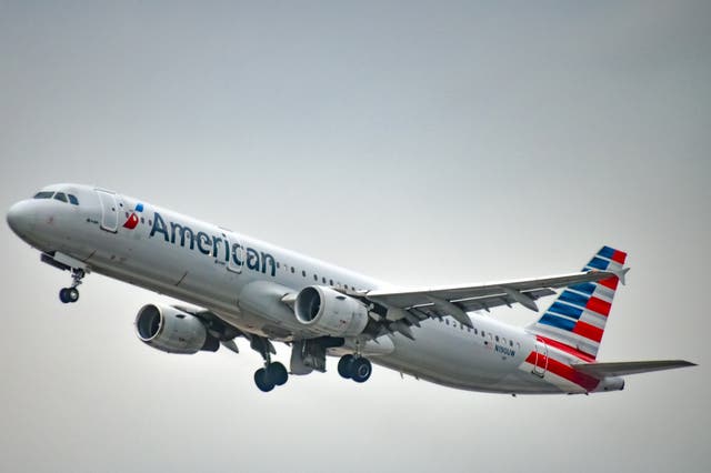 <p>American Airlines Airbus A320 aircraft taking off from the Phoenix Sky Harbor International Airport, Arizona</p>