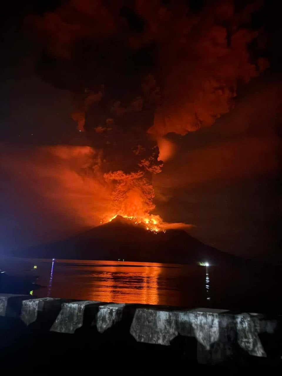Mount Ruang Volcano erupts in North Sulawesi, Indonesia