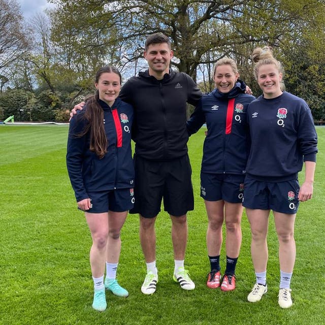 <p>Lucy Packer, Ben Youngs, Natasha Hunt and Ella Wyrwas worked together at England’s Pennyhill Park training base</p>