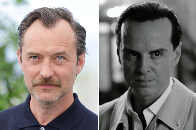 <p>Jude Law (left); Andrew Scott as Tom Ripley in Netflix’s ‘Ripley’</p>