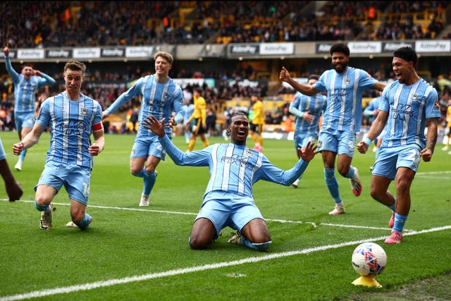 <p>Haji Wright was Coventry’s hero against Wolves </p>