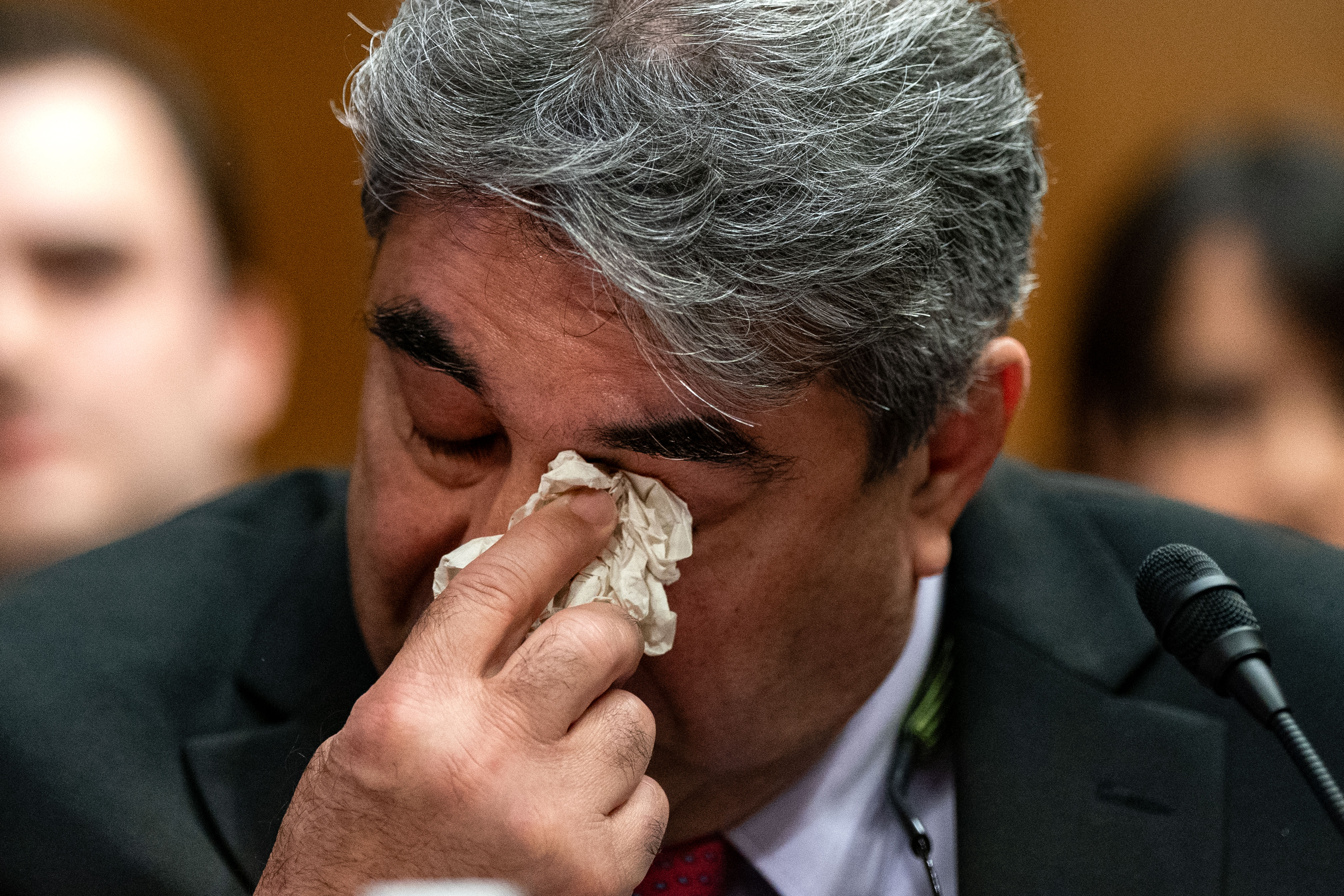 Sam Salehpour, pictured at a US Senate hearing on 17 April 2024, testified he was repeatedly threatened for raising safety concerns at Boeing