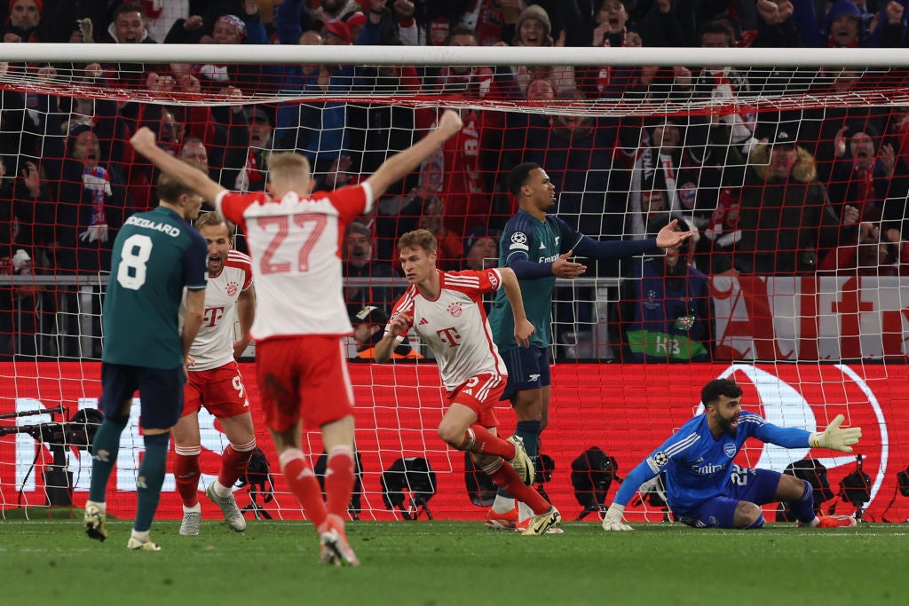 Kimmich’s header sent Bayern through and Arsenal out