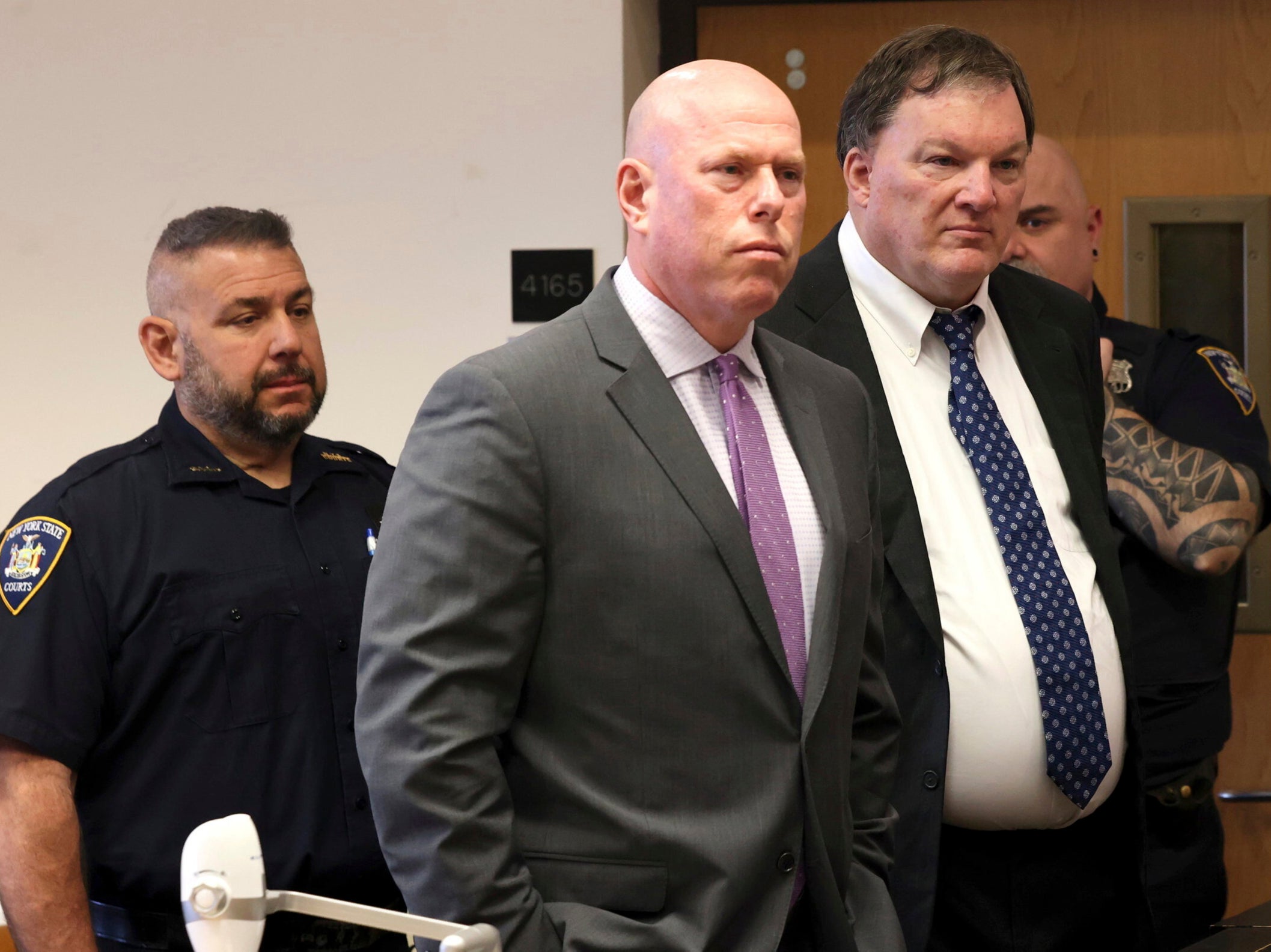Rex Heuermann appears next to his attorney Michael Brown at Suffolk County Court in Riverhead, New York, on Wednesday 17 April 2024