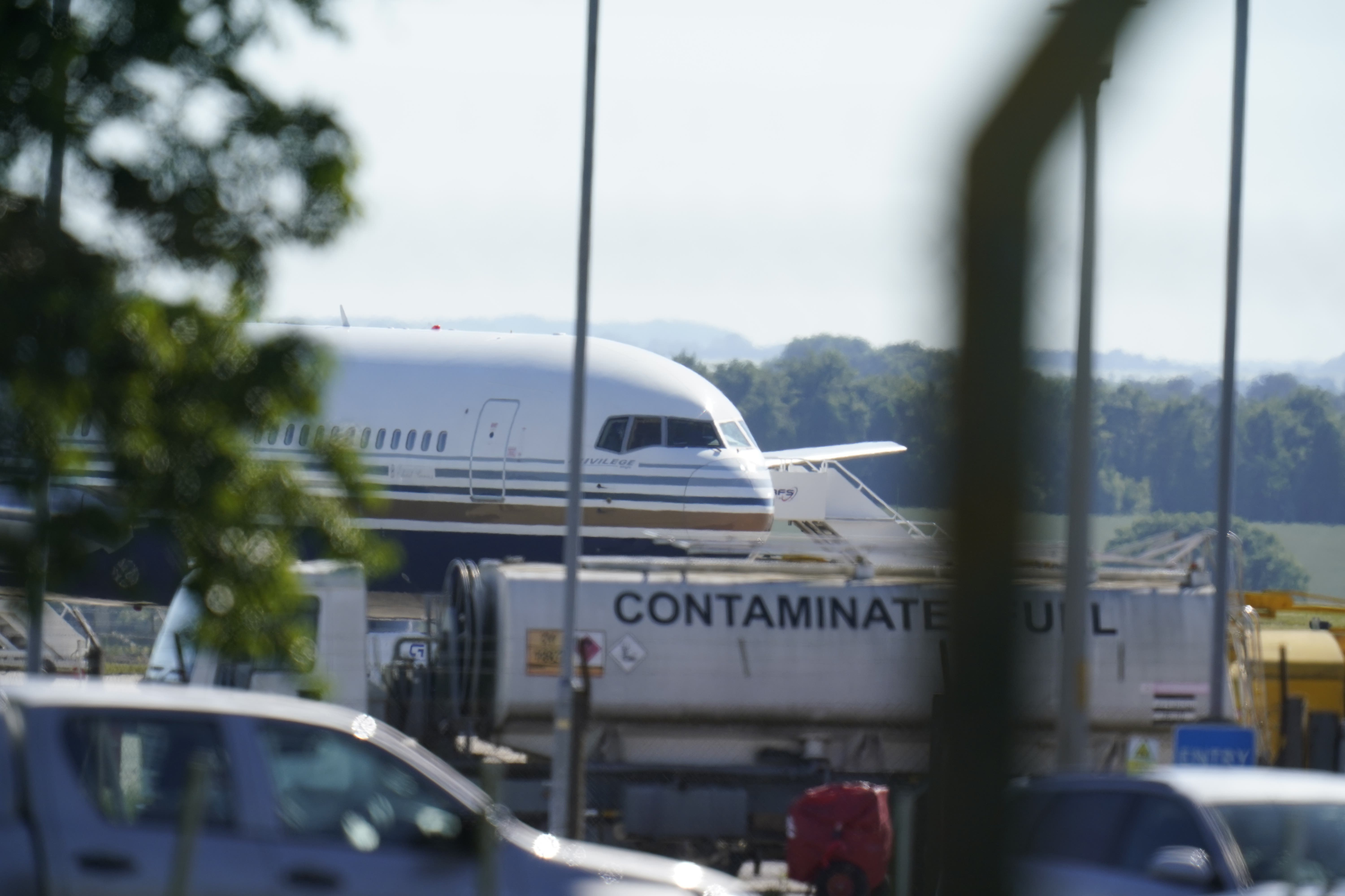 A Boeing 767 aircraft pictured at MoD Boscombe Down, near Salisbury, which was set to take asylum seekers from the UK to Rwanda in 2022