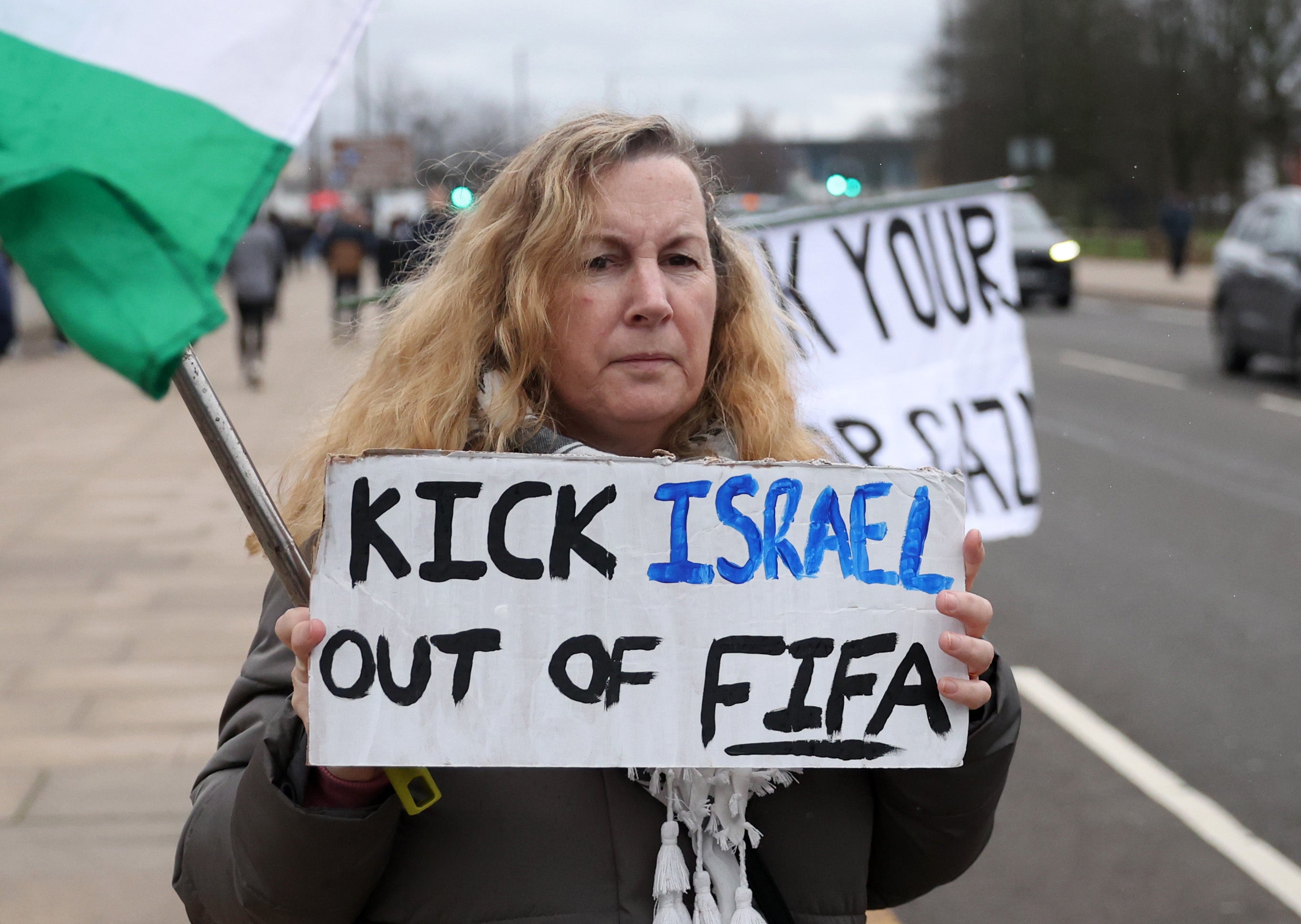 Some protesters around the world have also called for Israel to be expelled from Fifa