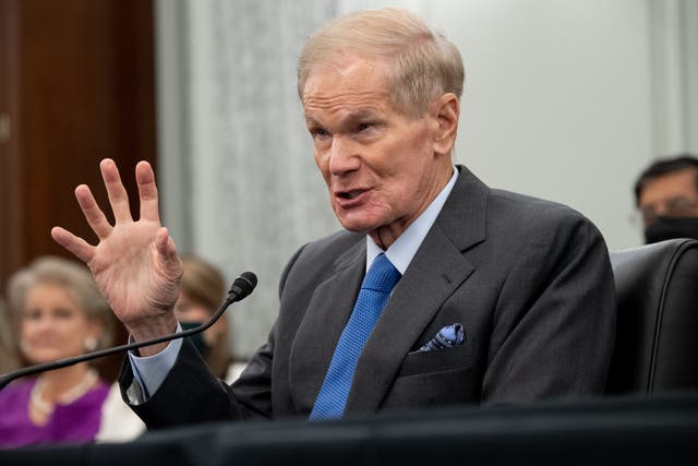 <p>Former US Senator Bill Nelson, nominee to be administrator of NASA, speaks during a Senate Committee on Commerce, Science, and Transportation confirmation hearing on Capitol Hill on April 21, 2021 in Washington, DC</p>